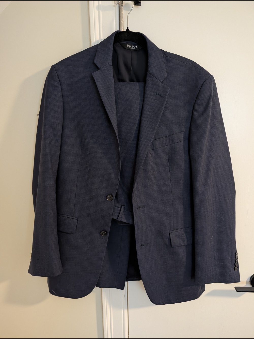 Jos. A. Bank Men's Dark Navy Textured Two-Button Suit